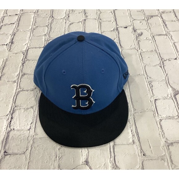 New Era Cap Hat Unisex Size 7 1/4” Color Black Blue Boston Redsox Fitted - Picture 2 of 11